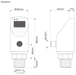 sps intelligent adjustable electronic pressure switch dimensions